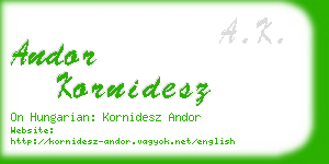 andor kornidesz business card